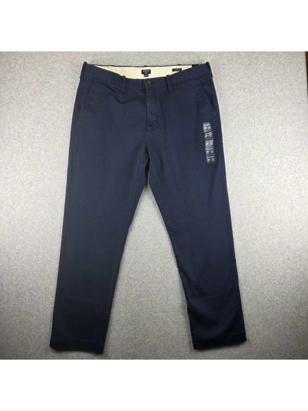J.Crew Flex Chino Pants Mens 38x32 Navy Blue Straight Stretch NWT